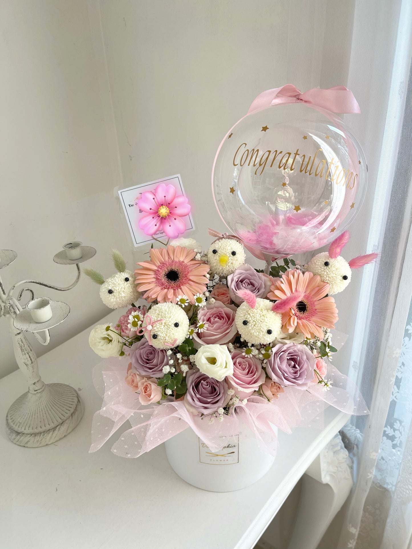 Congratulation on your baby flower box