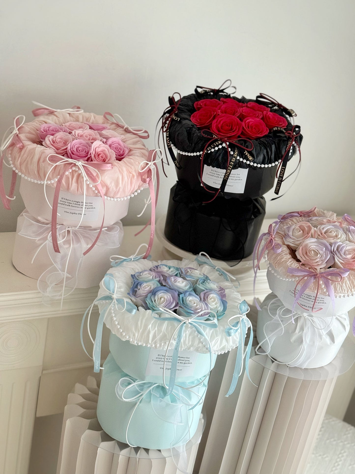 Valentine’s Day soap flower bouquet