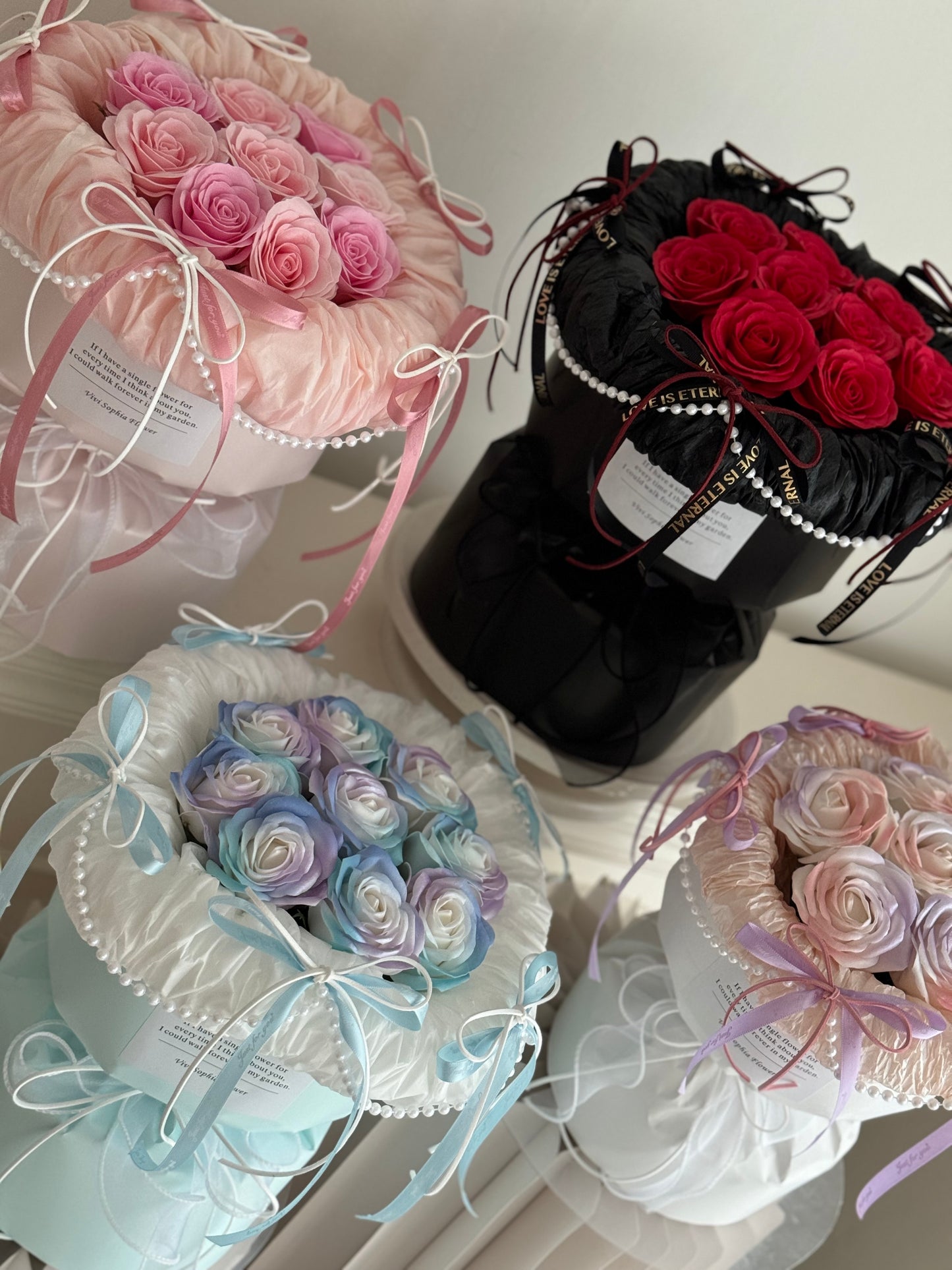 Valentine’s Day soap flower bouquet