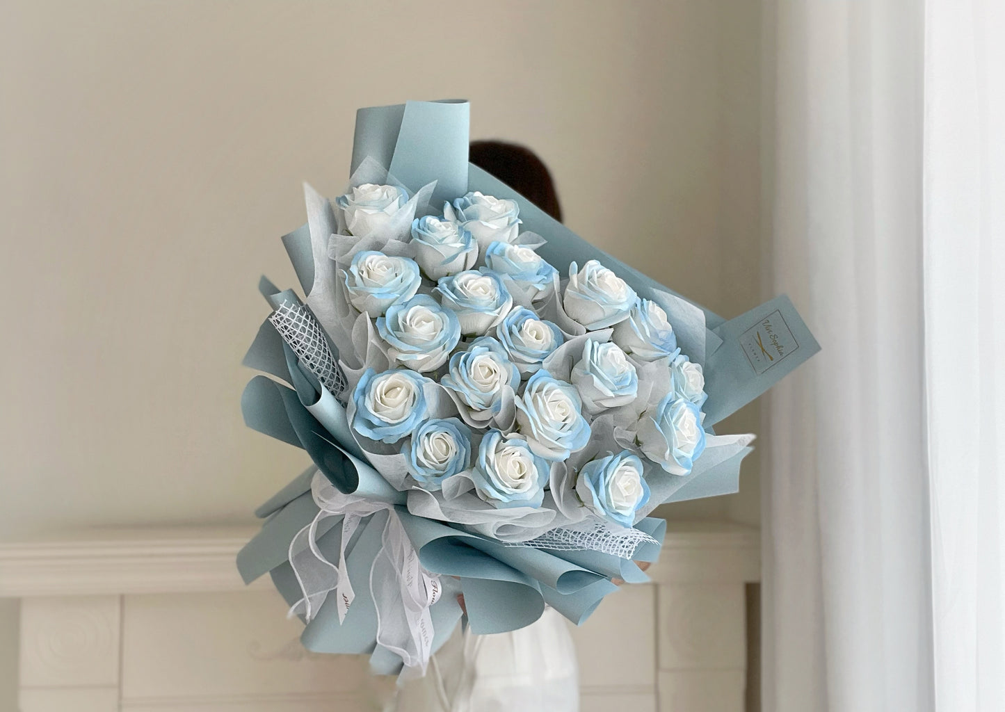 21 Ice blue Soap Flower