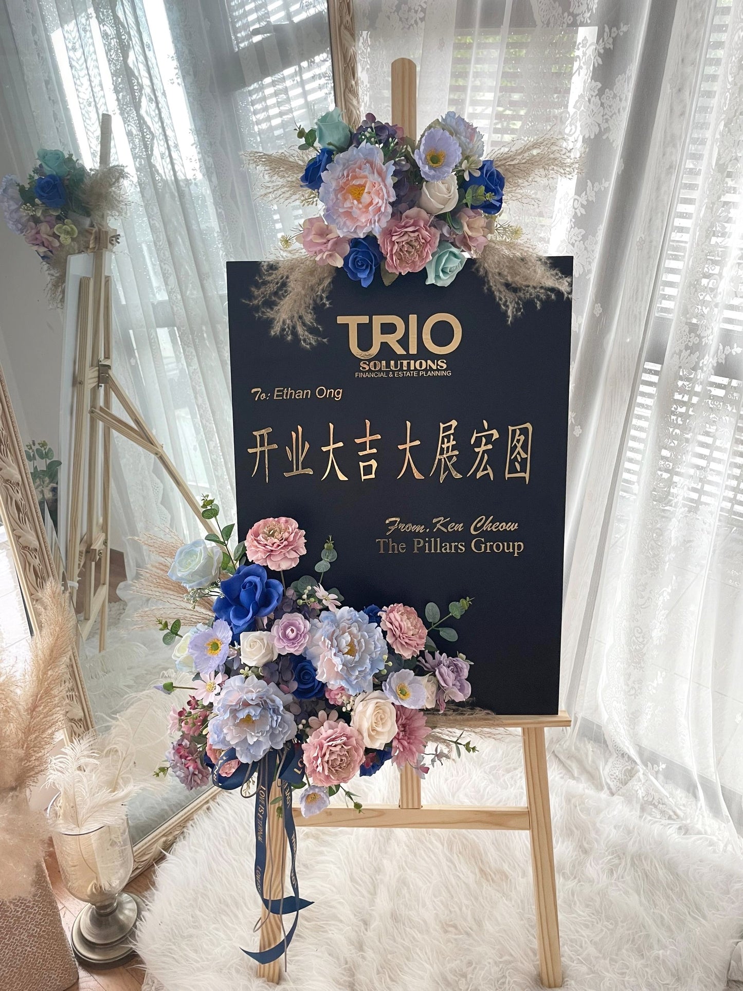 Grand opening flower board stand