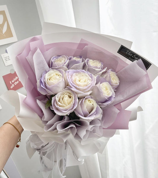 Ice purple roses