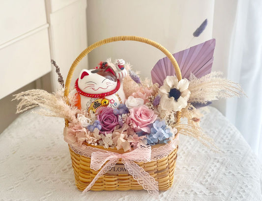 Preserved Flower fortune cat