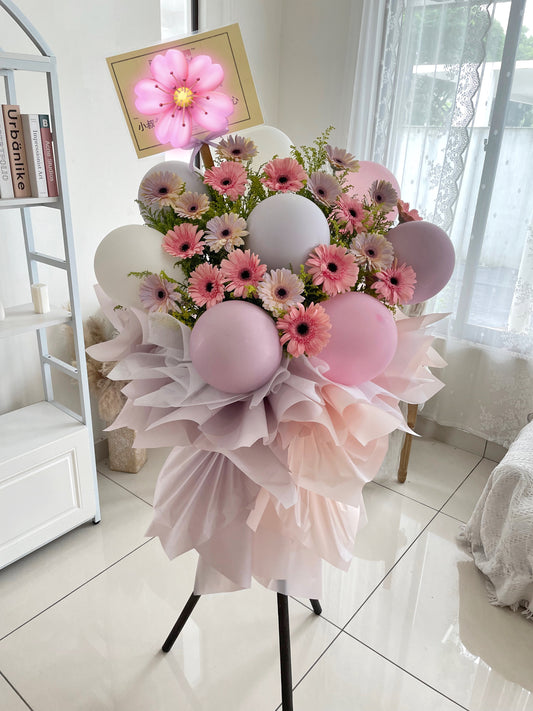 Grand opening flower stand with ballon