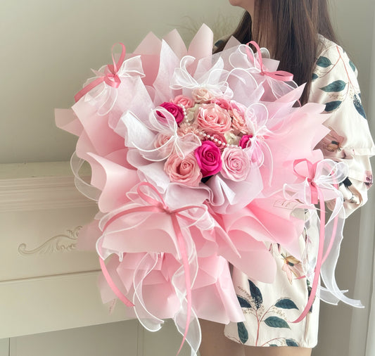 Pink mixture soap flower