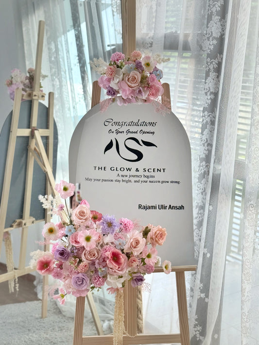 Grand opening flower miror board